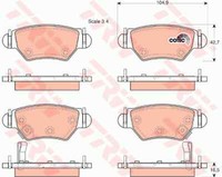Trw GDB1471 Bremsbelagsatz, Scheibenbremse FüR Chevrolet, Holden, Opel, Opel