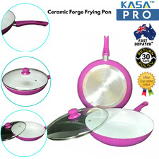 Kasa Genuine Cookware Cook Food Quickly Pink Ceramic Forge Frying Pan!