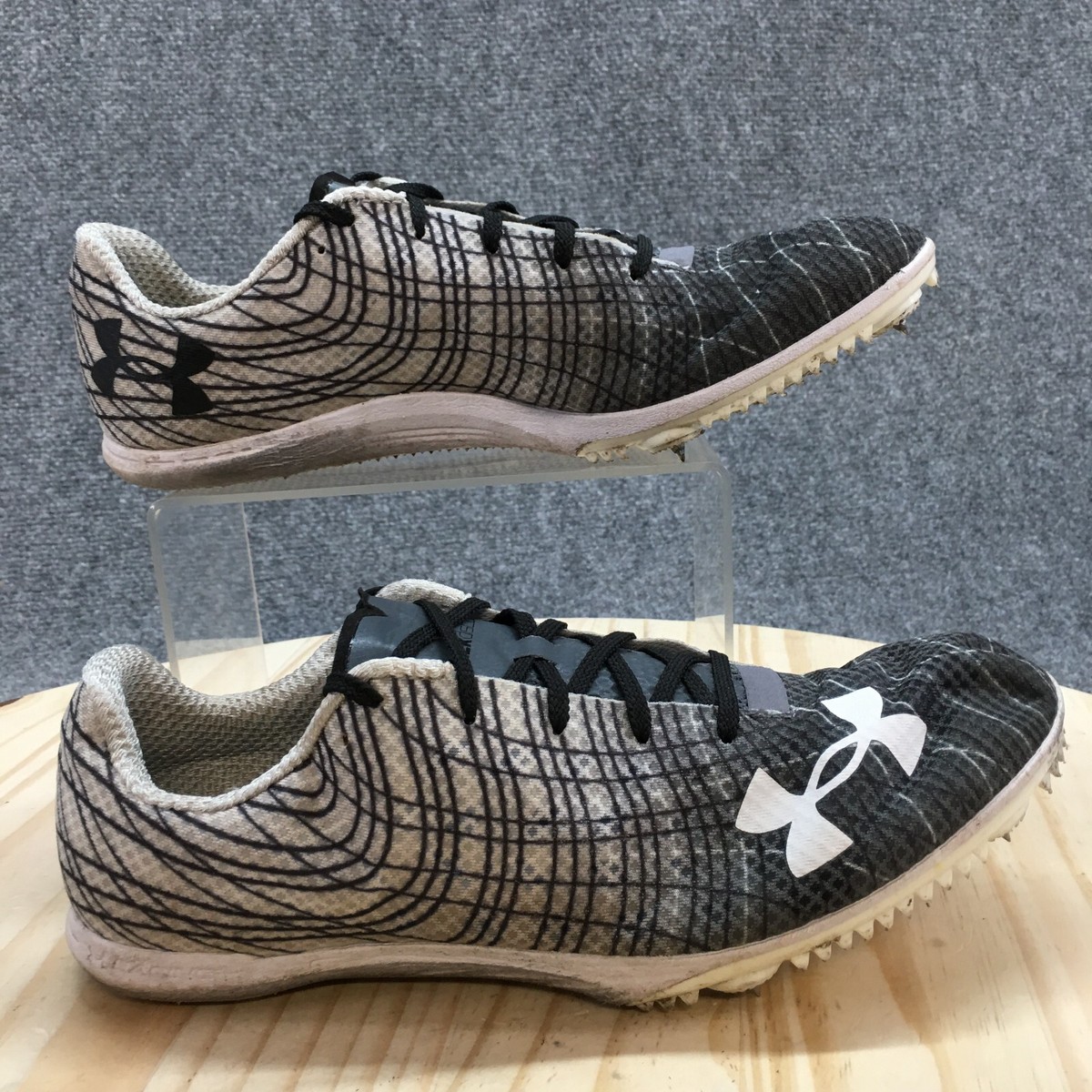 Under Armour Shoes Mens Kick Distance Track Sneaker 4202196835 Gray  Fabric