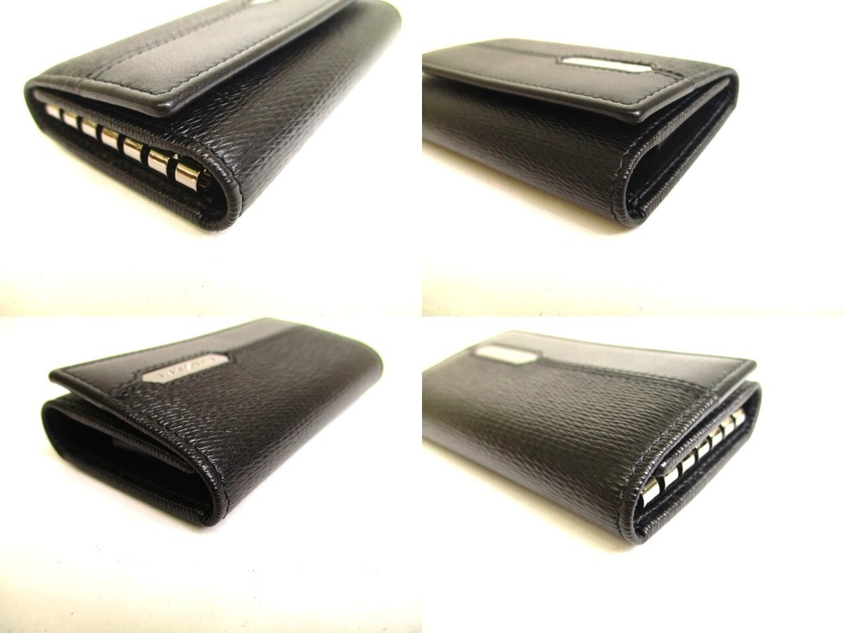 Authentic BVLGARI Black Leather 6 Pics Key Cases #a086 | eBay