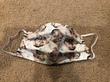 crazy grumpy Cat Kitten bandanna print handmade cotton face mask reversible 