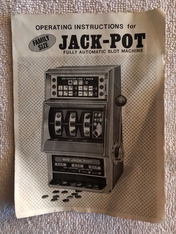 Vintage Jack-Pot Operating Instructions For Slot Machine