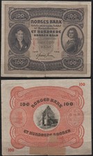 [29331] - Banknote NORWEGEN, 100 Kronen, 1943, P10c, stark gebraucht (V).