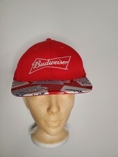 Vintage Budweiser All Over Print Snap Back RARE Hat Cap 90s Made in USA