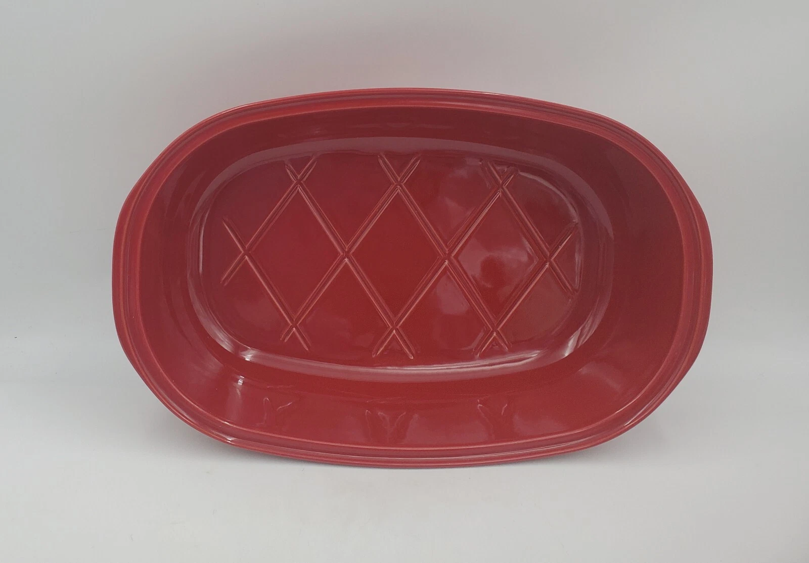 Emile Henry France Red Roaster Oven Pan Stoneware Casserole Dish 55.01