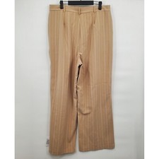 ASOS Design Wide Leg Suit Trousers Pinstripe High Rise 12 Womens NWT Caramel