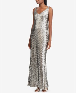 ralph lauren silver sequin dress