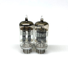 M. Pair  12AU7 ECC82 Long Grey Plate O Getter Used  Brimar  UK Valve Tubes(AAV2)