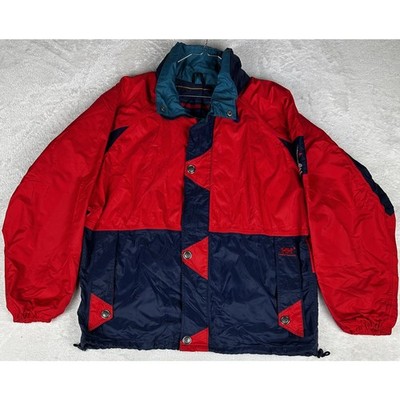 Vintage 90s Helly Hansen Sailing Jacket Mens Medium Full Zip Nautical Retro Red