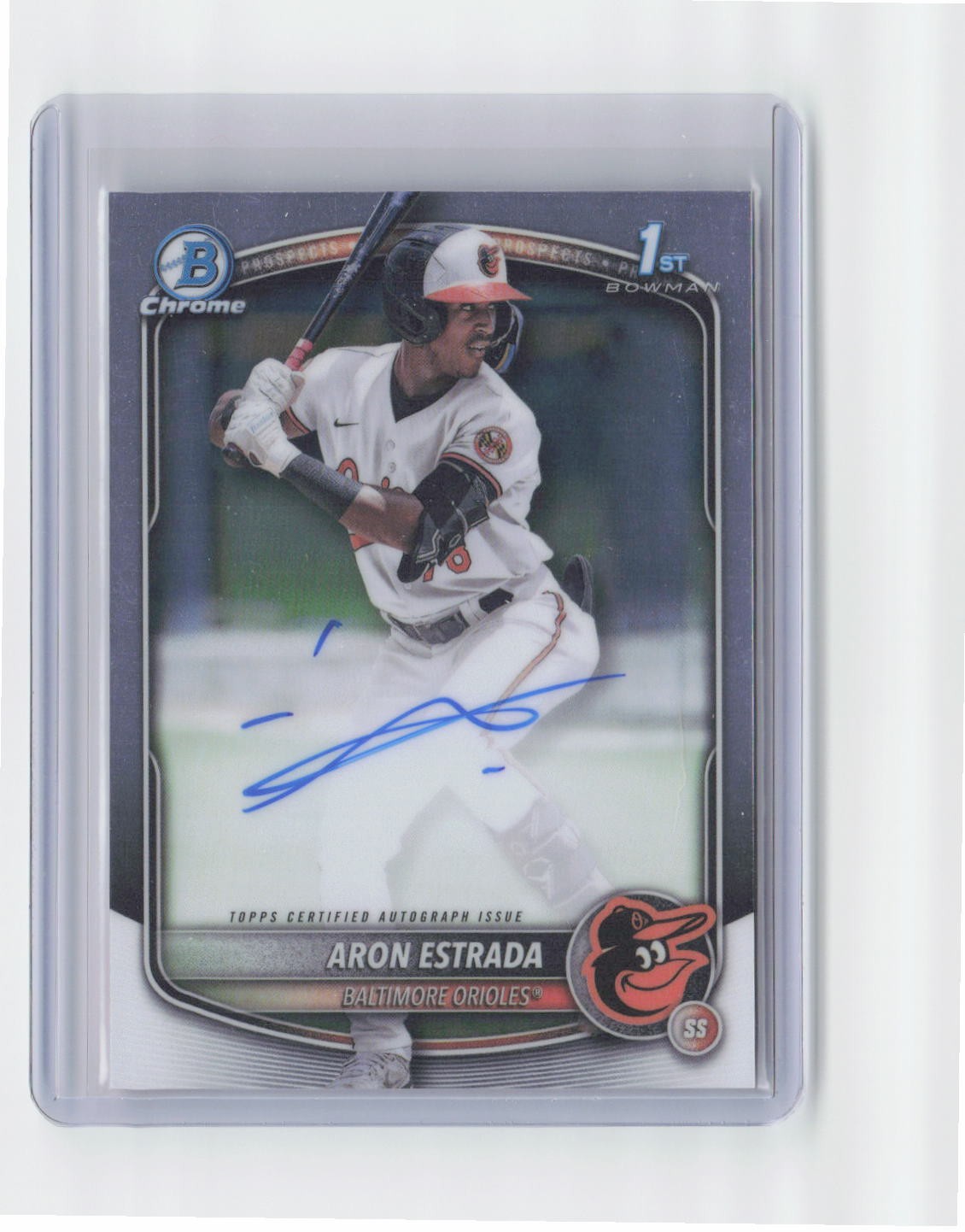 2025 Bowman #CPA-AES Aron Estrada Chrome Prospects Autograph AUTO Orioles 1st