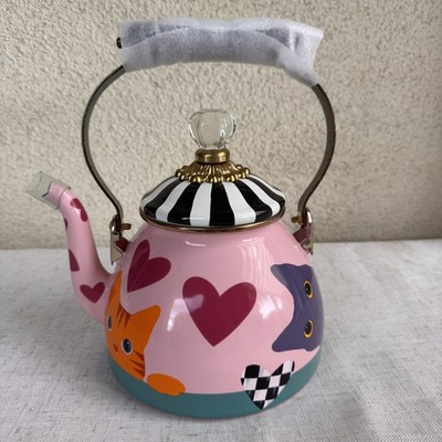 MacKenzie-Childs Cat Love Enameled Steel 2-Quart Tea Kettle | eBay