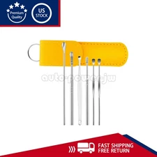 6PCS Ear Pick Cleaning Set Spiral Tool Spoon Ear Wax Remover Cleaner Curette Kit