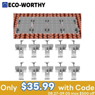 ECO-WORTHY Solar Panel Roof  Mount Bracket Kit(for 1-4 Pcs Solar Panels)