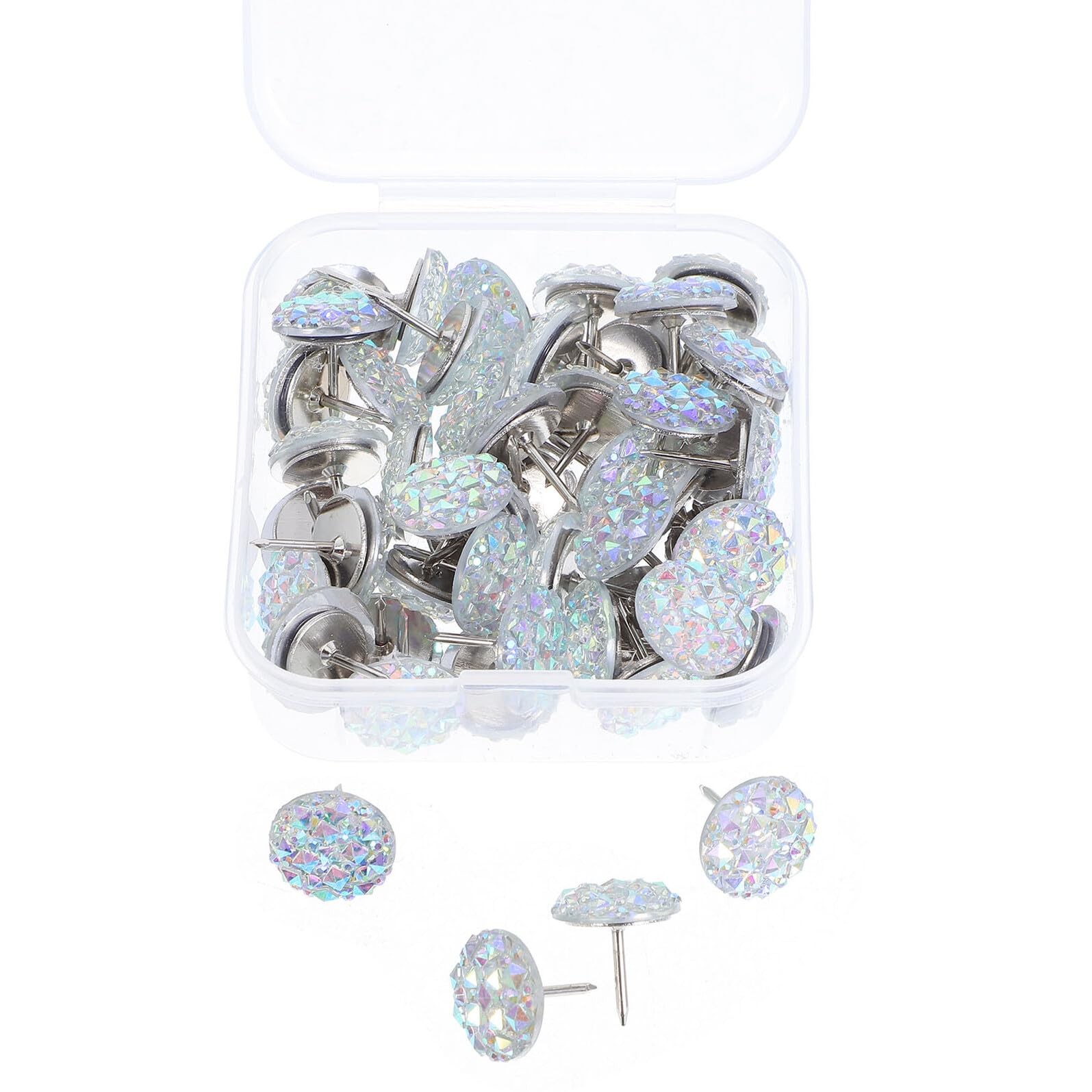 Punaises décoratives strass scintillants lot de 50 punaises résine haut de gamme transparentes