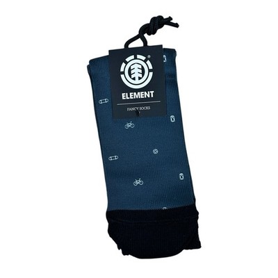 Element Men s Fancy Gray Skateboard Print Socks One Size One Pair New