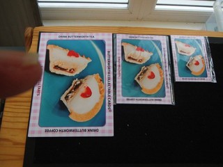 THREE COMPLETE SETS TRADE CARDS BUTTERWORTH TEA CAKES THREE DIFFERENT SIZES