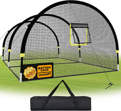 Baseball Batting Cages for Backyard - 22FT/30FTx 12FTx 8FT Portable Practice ...