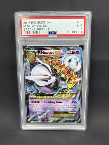 2015 Pokemon XY Breakthrough M Mewtwo EX 63 PSA 7