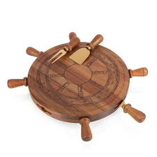 Helmsman Lazy Susan Cheese Board and Tool Set, Charcuterie Board Set, Wood Cu...