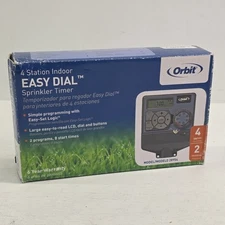 Orbit 28954 4 Station 2 Program Indoor Easy Dial Sprinkler Timer System NOB