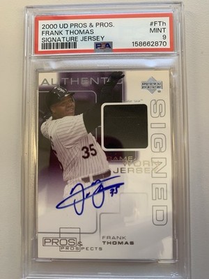Frank Thomas Game Worn Jersey Patch Auto PSA 9 2000 Upper Deck Pros White Sox