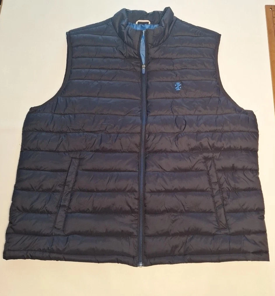 IZOD Performance Puffer Jacket Vest Mens 2XL Blue Golf Full Zip