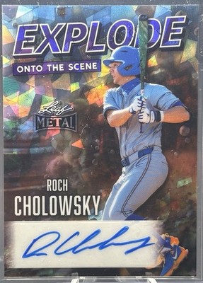 Roch Cholowsky 1/1 Auto- 2026 Leaf Metal Explode Onto The Scene Aqua Cracked Ice