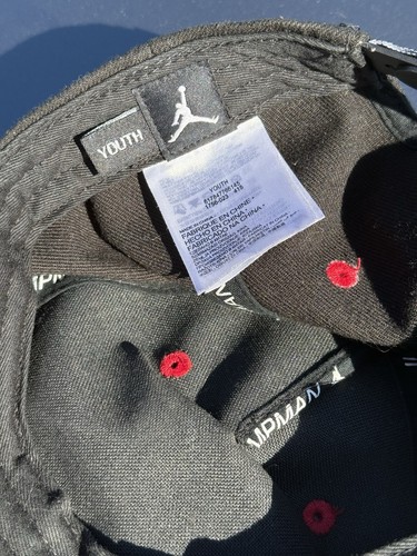 2006 Official Air Jordan Youth Baseball Cap Jumpman Snapback Flat Brim Hat Black - 第 6/7 張圖片