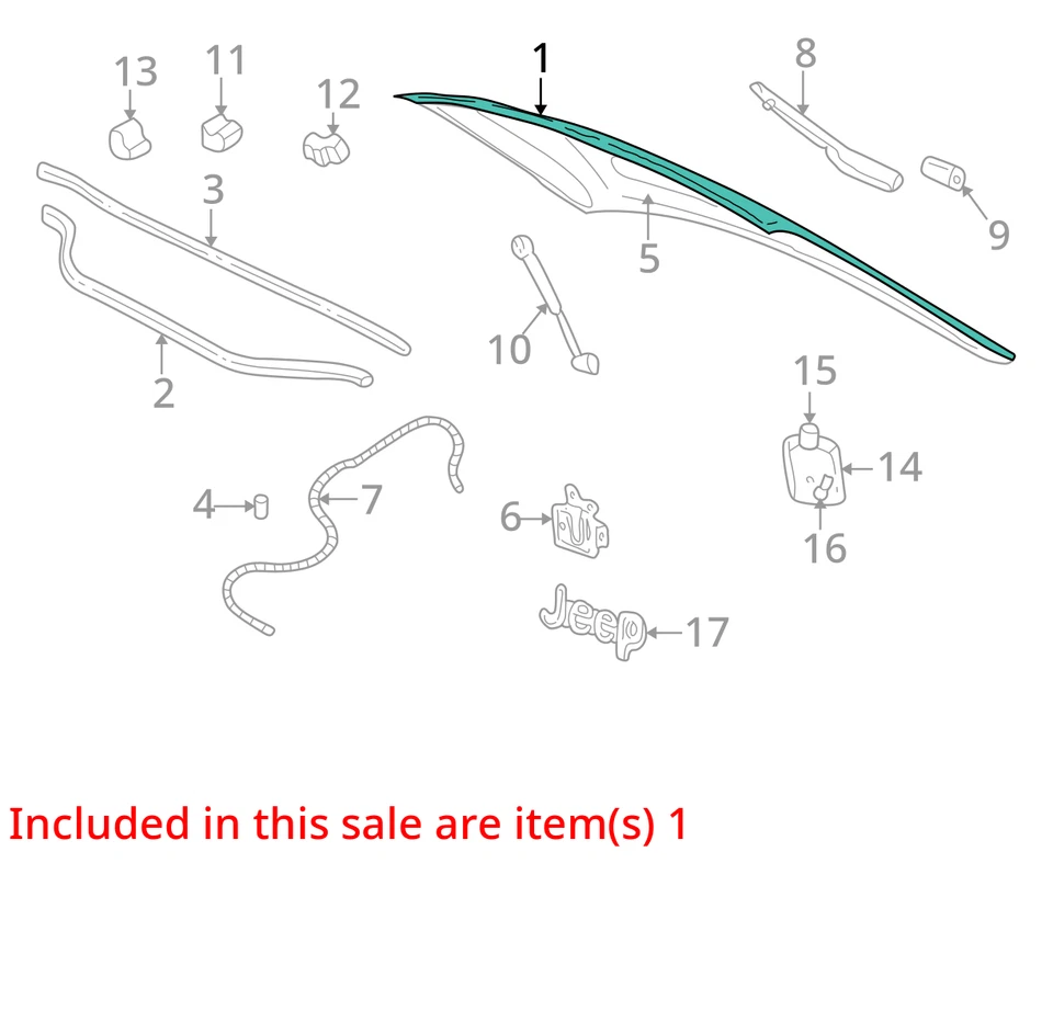 Jeep Grand Cherokee 1999-2004 capó OEM WD5SL Foto 2 de 3
