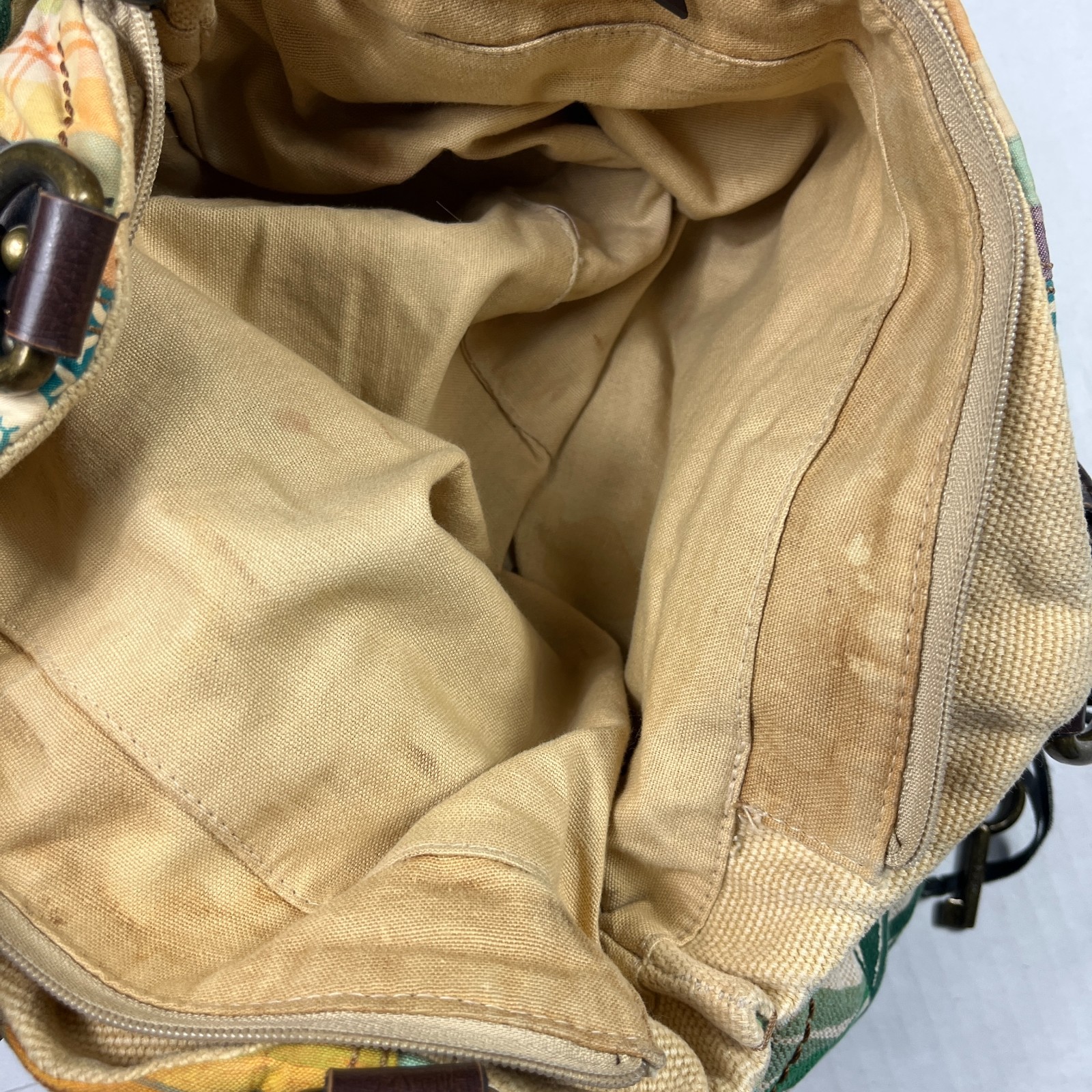 Fossil Patchwork Canvas Leather Shoulder Bag Colo… - image 7