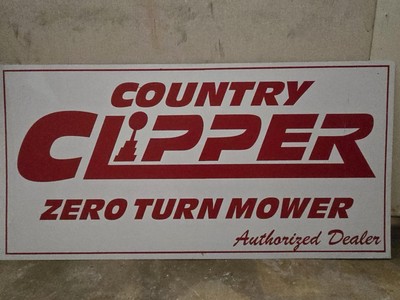 Country Clipper Zero Turn Mowers Metal Advertisement Sign 4ft x 2 ft