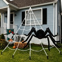 Halloween Deko Set Spinne Spinnennetz Garten Outdoor Party 5M Netz 200Cm Spinne