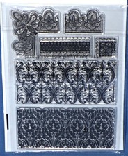 Anna Griffin Anniversary Stamp Set Corners  Backgrounds All New HTF Free Ship