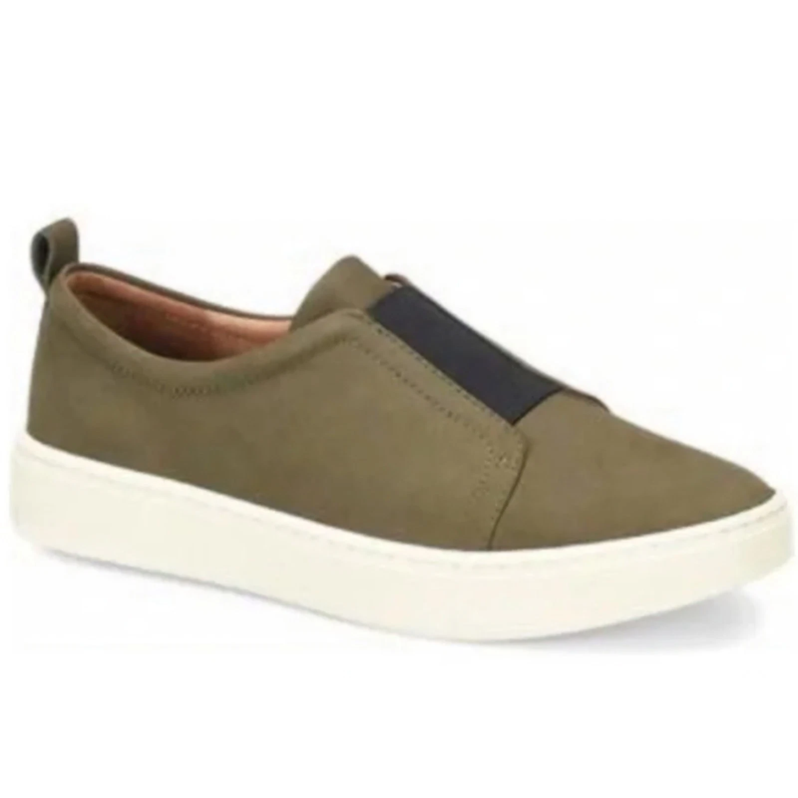 SOFFT Womens Slip On Sneakers Olive Green Leather Elastic Comfort Size 8.5