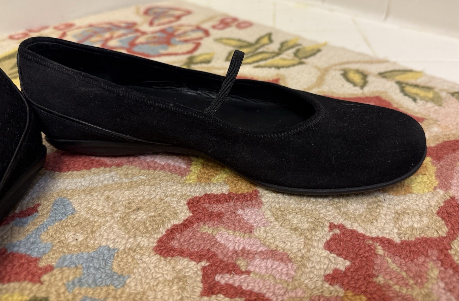 PRADA Vintage Balletcore Black Suede Mary Jane Ballerina Flats - Size 37/7 thumbnail 3