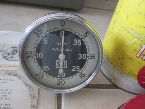 Stewart Warner Vintage Tachometer Gauge Model # 757-W In Can With Instructions - Picture 2 of 6