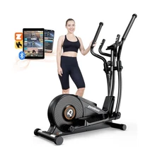 pooboo Elliptical Machine, Elliptical Exercise Machine with 16-Level Resistan...