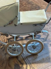 Vintage Red Mid Century French Doll Carriage Pram Buggy France Good condition