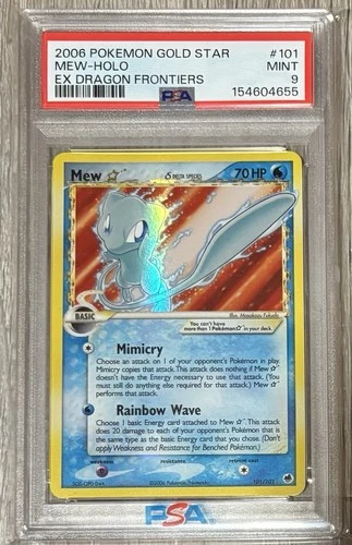 Pokémon Gold Star Mew Delta Species Holo EX Dragon Frontiers 101/101 PSA 9