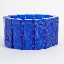 Bracelet Sophora Verre Bleu Cobalt Rene Lalique R.Lalique Blue Glass