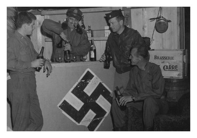 France Photo Reconnaissance Officers Enjoy Afternoon Drink 9th AF