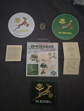 South Africa Springbok Lot / Stickers, Tattoos, Patch And 1995 Springbok Badge