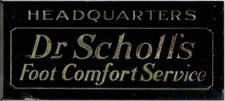 ANTIQUE REV. PAINTED GLASS SIGN "Dr. Scholl's Foot Comfort Service" EARLY 1900s