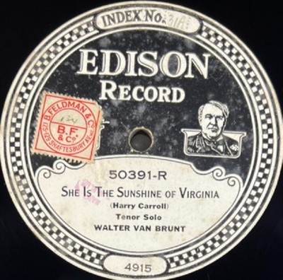 Edison Diamond Disc 50391 Walter Van Brunt & George Wilton Ballard 78 U/min