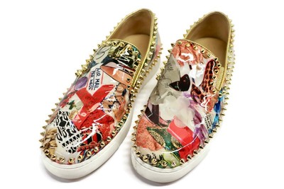 Christian Louboutin Pik Boat Trash Patent Spike Slip-On 41.5  display picture 1