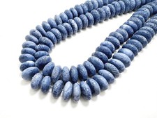 Natural Blue Coral Rondelle Beads  Smooth Rondelle Shape  14mm Diameter PG314