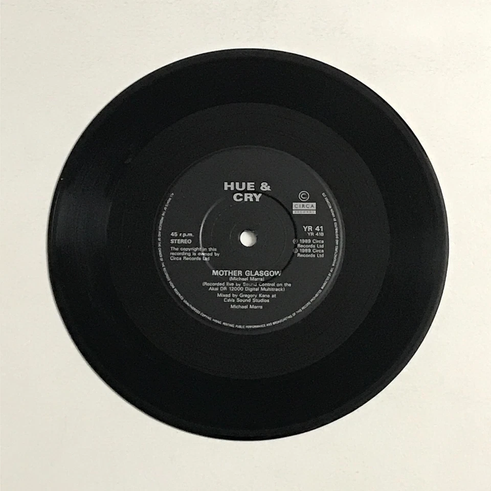 Hue And Cry - Peaceful Face 7" Vinyl Record - YR 41 VG+/VG+ - Image 4 of 4