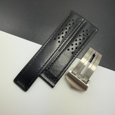 Racing Leather Watch Straps Deployment Clasp Omega Speedmaster Tag Heuer etc