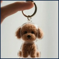 Dog Shape Dog Hair Storage Box Hair Grooming Transparent Pet Hair Keychain