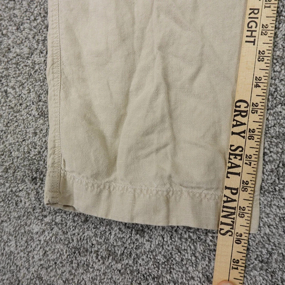 Baird Mcnutt Pantalones Para Hombres 38X30 Beige Tostado Lino Verano Playa Chino Pantalón Murano Foto 4 de 4